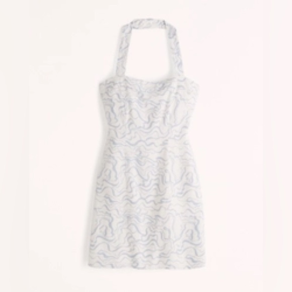 Abercrombie & Fitch Strapless Dress - White and Blue